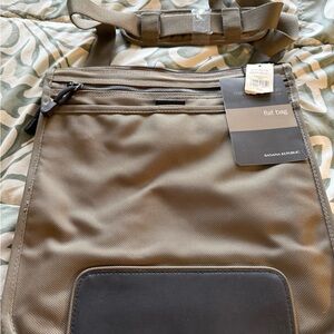 NEW-Banana Republic Khaki and Black Messenger Bag